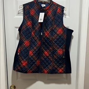 Kim Rogers Blue and Red Plaid Vest